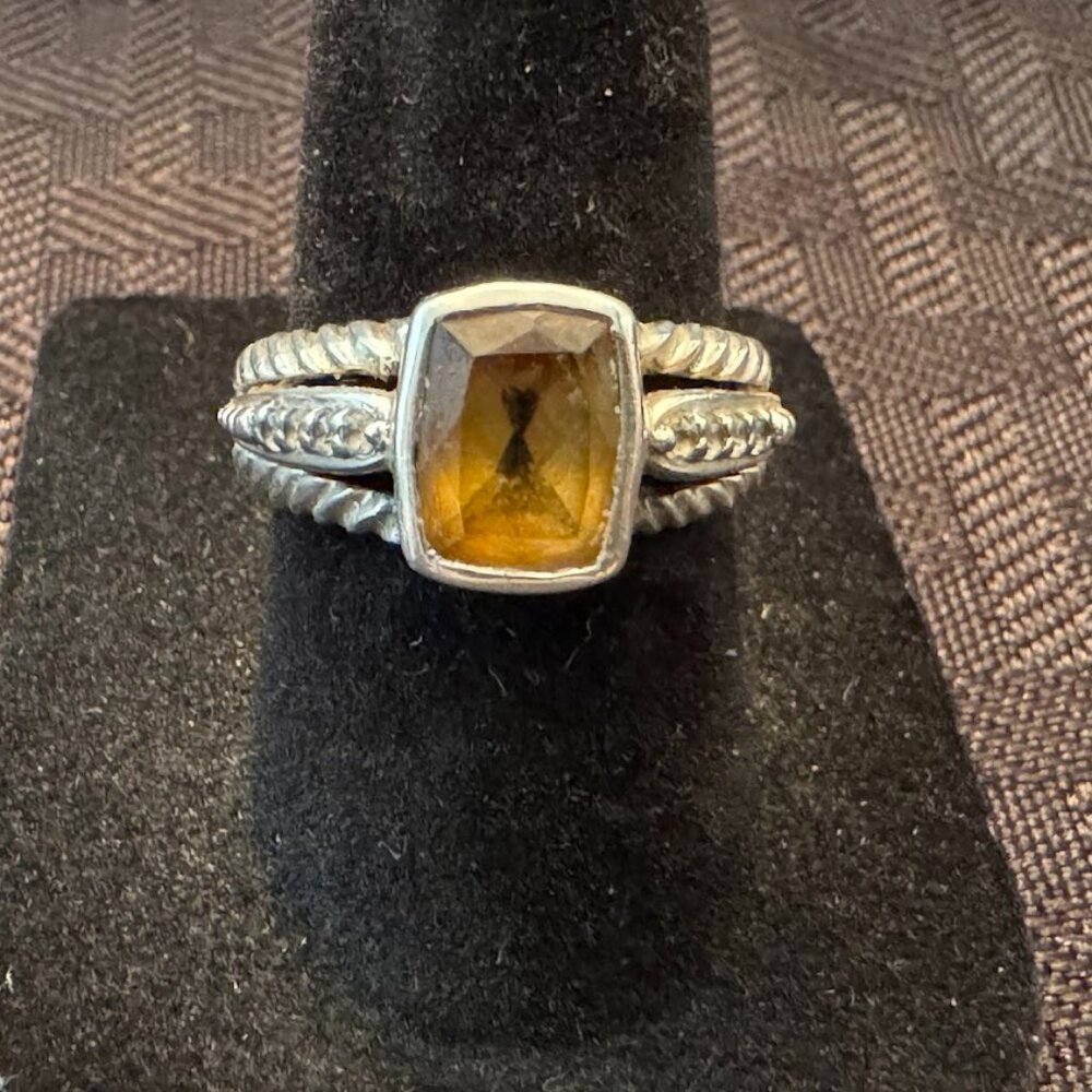 Sterling Silver Citrine Ring (size 7)